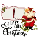 1 Days Until Christmas Countdown Vintage Santa