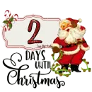 2 Days Until Christmas Countdown Vintage Santa
