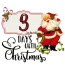 3 Days Until Christmas Countdown Vintage Santa