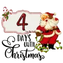 4 Days Until Christmas Countdown Vintage Santa