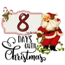 8 Days Until Christmas Countdown Vintage Santa