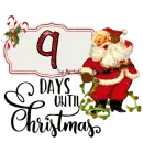 9 Days Until Christmas Countdown Vintage Santa