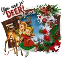 You are so Deer to Me Christmas Gilr Vintage Retro