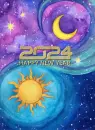 New Year Sun Moon Phone Wallpaper
