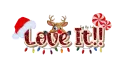  I Love It Christmas Reindeer Santa Lights Peppermint