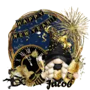 Jacob - Happy New Year Cute Gnome Fireworks Clock Midnight New Years
