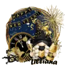 Lilliana - Happy New Year Cute Gnome Fireworks Clock Midnight New Years