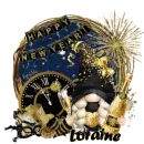 Loraine - Happy New Year Cute Gnome Fireworks Clock Midnight New Years