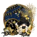 Tyla - Happy New Year Cute Gnome Fireworks Clock Midnight New Years