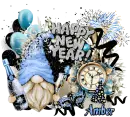 Amber - Gnome Happy New Year Blue