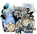 Andrea - Gnome Happy New Year Blue