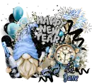 Jane - Gnome Happy New Year Blue
