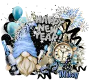 Mikey - Gnome Happy New Year Blue