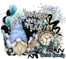 The Welch Family - Gnome Happy New Year Blue