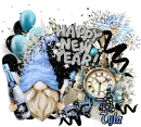 Tyla - Gnome Happy New Year Blue
