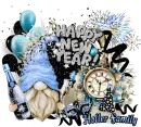 Holler Family Jessi - Gnome Happy New Year Blue