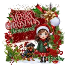 Loraine - Merry Christmas Weekend Cute Girl with dog Rottweiler 