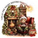 Andrea - Twas the Night before Christmas Boy Elf Hot Cocoa Fireplace