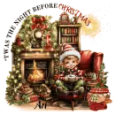 Ari - Twas the Night before Christmas Boy Elf Hot Cocoa Fireplace