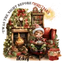 Mikey - Twas the Night before Christmas Boy Elf Hot Cocoa Fireplace
