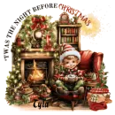 Tyla - Twas the Night before Christmas Boy Elf Hot Cocoa Fireplace