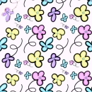Watercolor cute seamless flowers