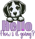 Cute dog greeting