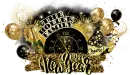 The Holler Family - Happy New Year Cheers Gold Black