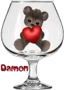 Teddy Bear behind glass for Damon