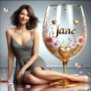 Woman with large glass - Jane 