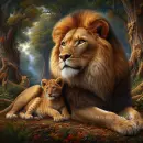 Lion and cub