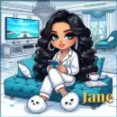 Chibi Girl on cell phone - Jane 