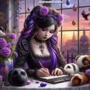 She finishes writing in her diary