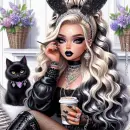 Girl with cat