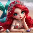 Mermaid red glitter