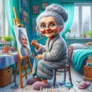 Grannie learns to paint