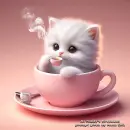 Kitty in a cup drinking