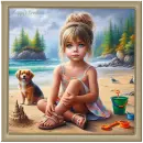 Little girl on the beach
