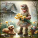 Girl with flowers
