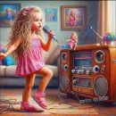 Little girl singing