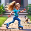 Young girl skating