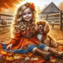 Girl & her dog in Autumn