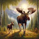 Moose and baby