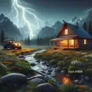 Lightening at the cabin