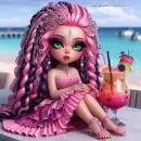 Pink Girl on the beach