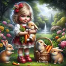 Girl with bunnies