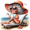 Grannie on the beach 