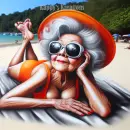 Grannie at the beach 2