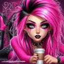 Emo Girl with Latte