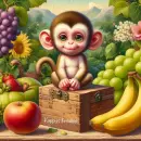Cute monkey and his fruit